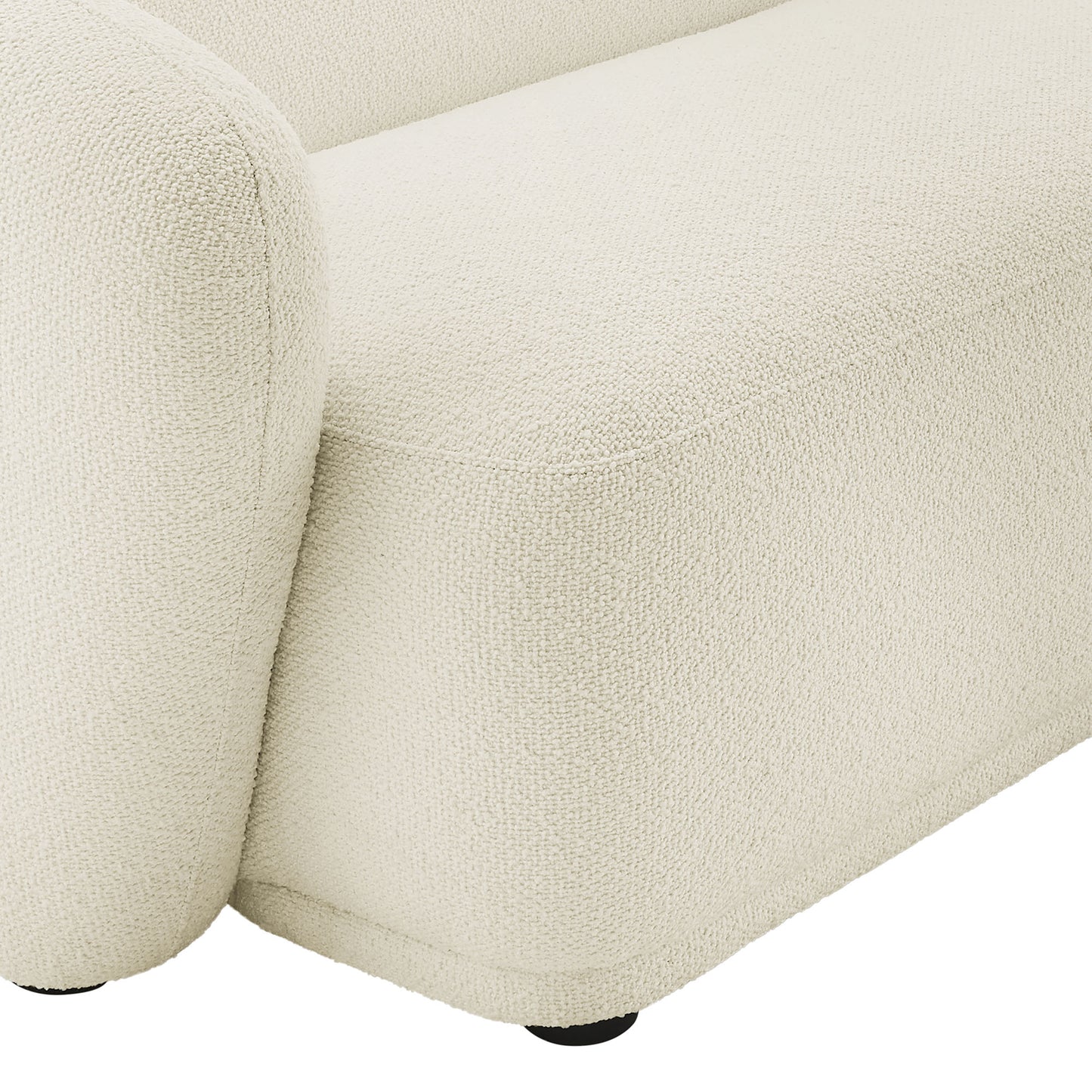 Myrrh 2 Piece Right Facing Boucle Fabric Modular Sofa with Chaise in Cream