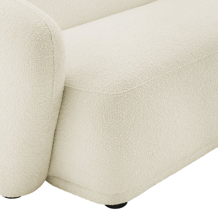Monica 2 Piece Right Facing Boucle Fabric Modular Sofa with Chaise in Cream