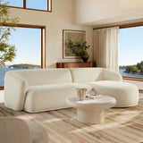 Myrrh 2 Piece Right Facing Boucle Fabric Modular Sofa with Chaise in Cream