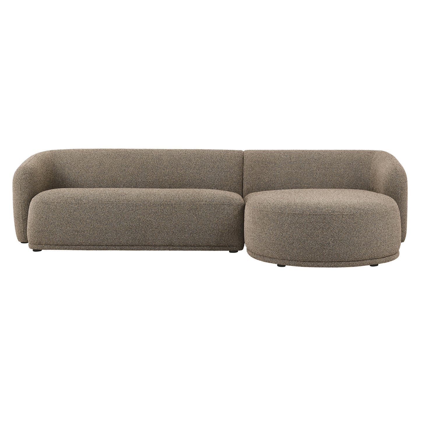 Myrrh 2 Piece Right Facing Boucle Fabric Modular Sofa with Chaise in Earth