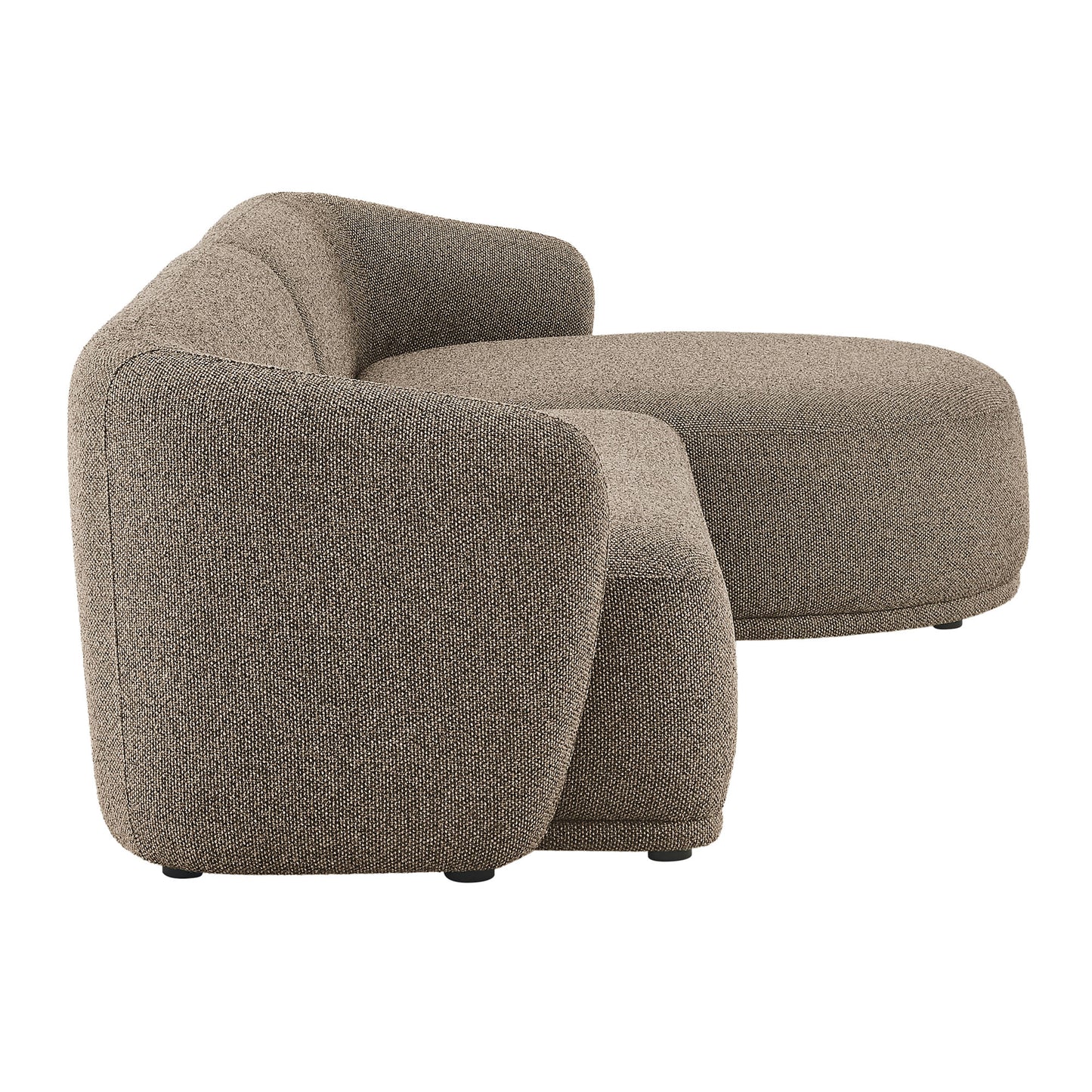 Myrrh 2 Piece Right Facing Boucle Fabric Modular Sofa with Chaise in Earth