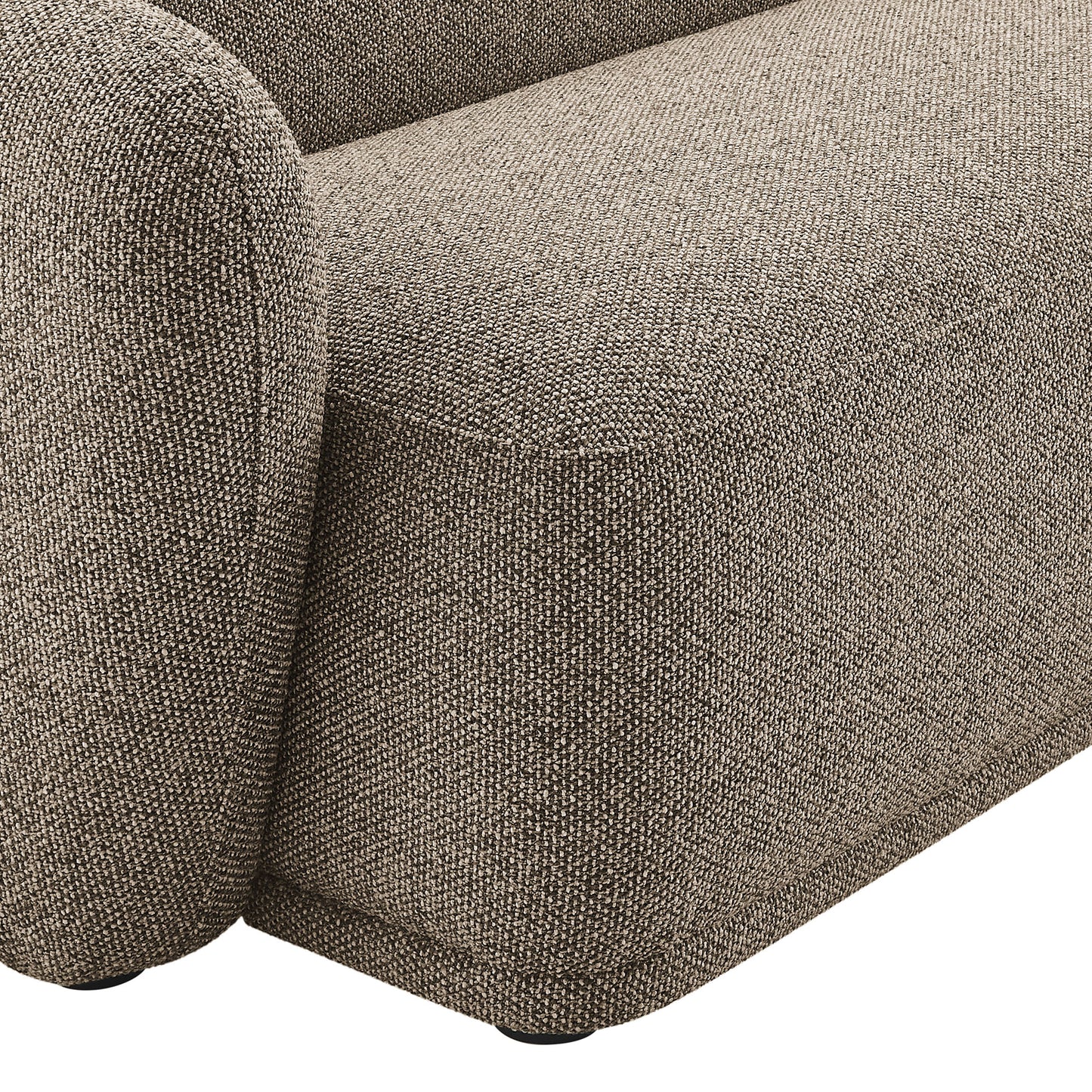 Myrrh 2 Piece Right Facing Boucle Fabric Modular Sofa with Chaise in Earth
