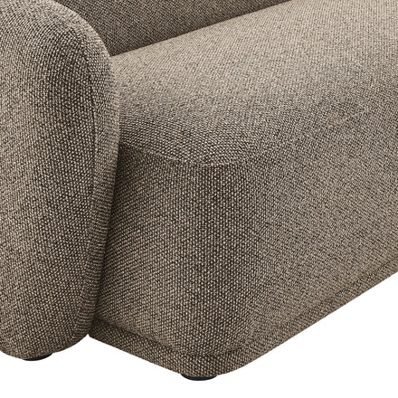 Monica 2 Piece Right Facing Boucle Fabric Modular Sofa with Chaise in Earth