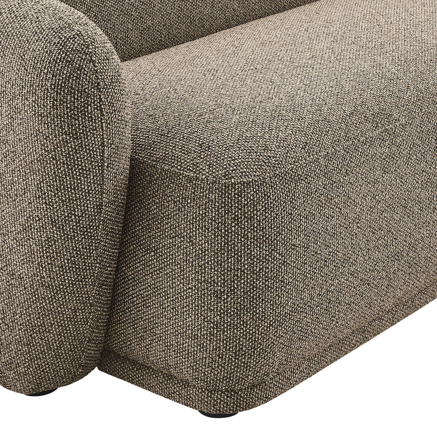 Myrrh 2 Piece Right Facing Boucle Fabric Modular Sofa with Chaise in Earth