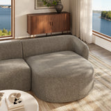 Myrrh 2 Piece Right Facing Boucle Fabric Modular Sofa with Chaise in Earth