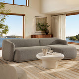 Myrrh 2 Piece Right Facing Boucle Fabric Modular Sofa with Chaise in Earth