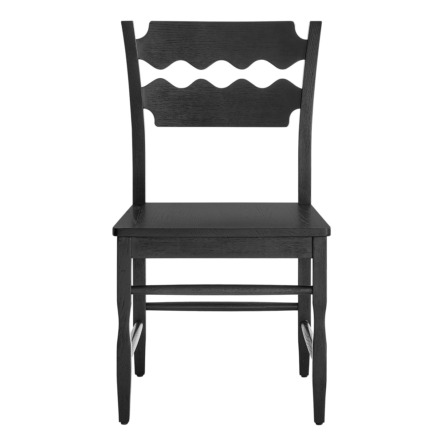 Jax Oak Wood Dining Chair With Wavy Razor Back by Furniture for America