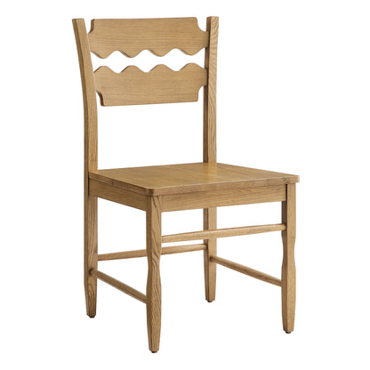 Jax Oak Wood Dining Chair With Wavy Razor Back by Furniture for America