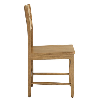 Jax Oak Wood Dining Chair With Wavy Razor Back by Furniture for America