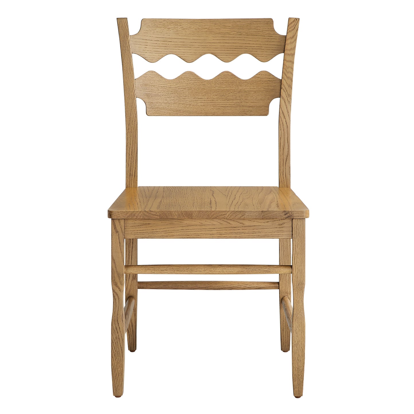 Jax Oak Wood Dining Chair With Wavy Razor Back by Furniture for America