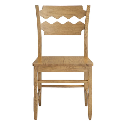 Jax Oak Wood Dining Chair With Wavy Razor Back by Furniture for America