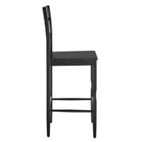 Lennox Oak Wood Bar Stool With Wavy Razor Back in Black