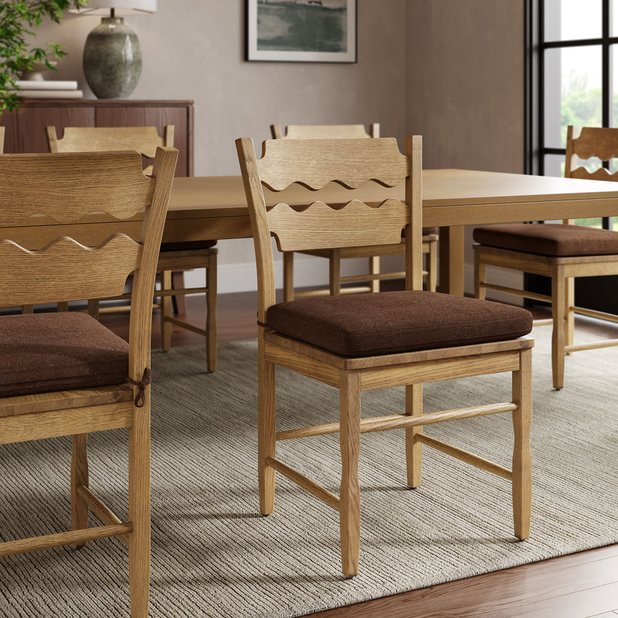 Lennox Fabric Dining Chair Seat Cushion in Cocoa