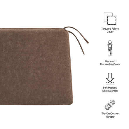Jax Fabric Dining Chair Seat Cushion in Cocoa