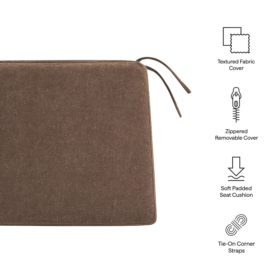 Lennox Fabric Dining Chair Seat Cushion in Cocoa