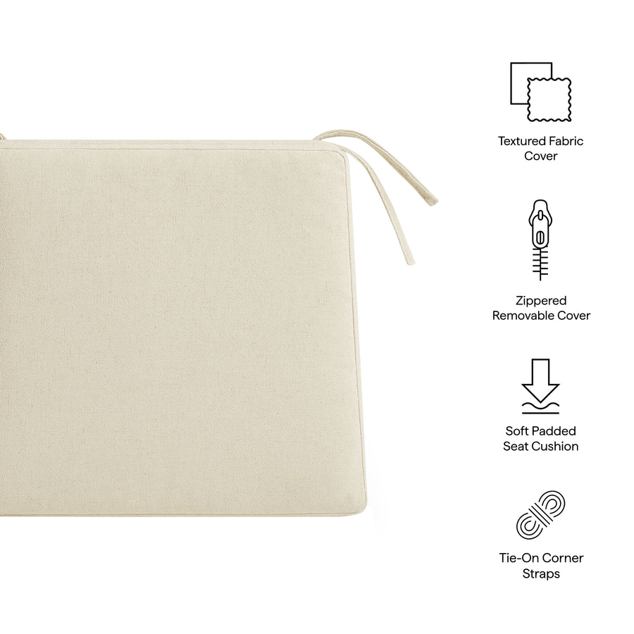 Lennox Fabric Dining Chair Seat Cushion in Linen