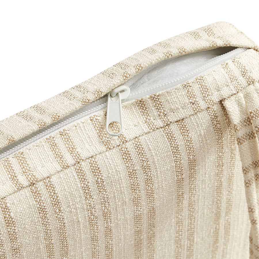 Lennox Fabric Dining Chair Seat Cushion in Oatmeal Stripe