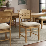 Lennox Fabric Dining Chair Seat Cushion in Oatmeal Stripe