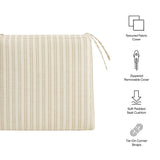 Lennox Fabric Dining Chair Seat Cushion in Oatmeal Stripe