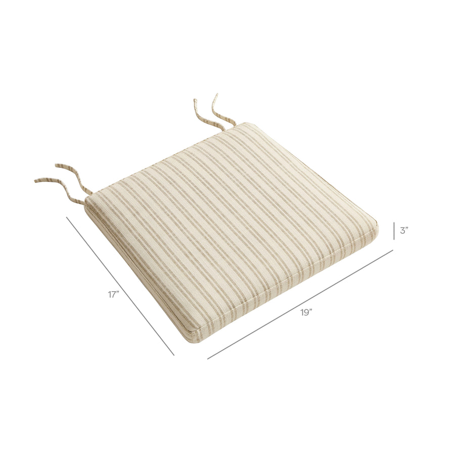 Lennox Fabric Dining Chair Seat Cushion in Oatmeal Stripe
