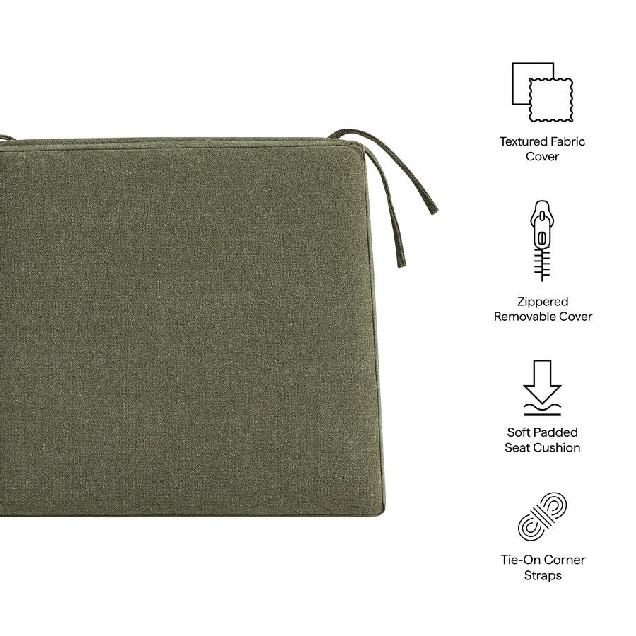 Lennox Fabric Dining Chair Seat Cushion in Sage