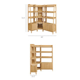 Finch 3 Piece Corner Bookshelf Set With Wide and Narrow Bookshelves in Oak