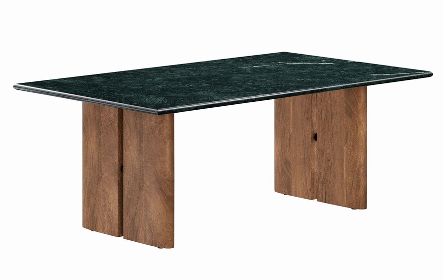 Ember Marble Coffee Table in Walnut Green Marble