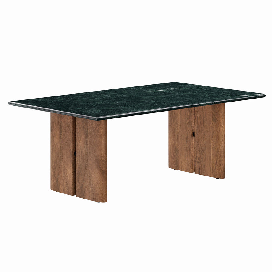 Ember Marble Coffee Table in Walnut Green Marble