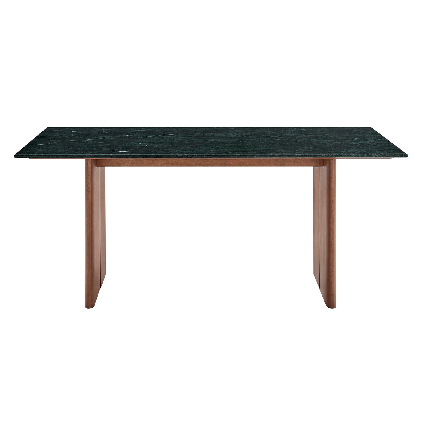 Ember 72 Inch Marble Dining Table in Walnut Green Marble