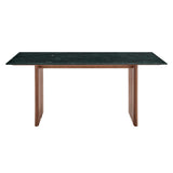 Ember 72 Inch Marble Dining Table in Walnut Green Marble