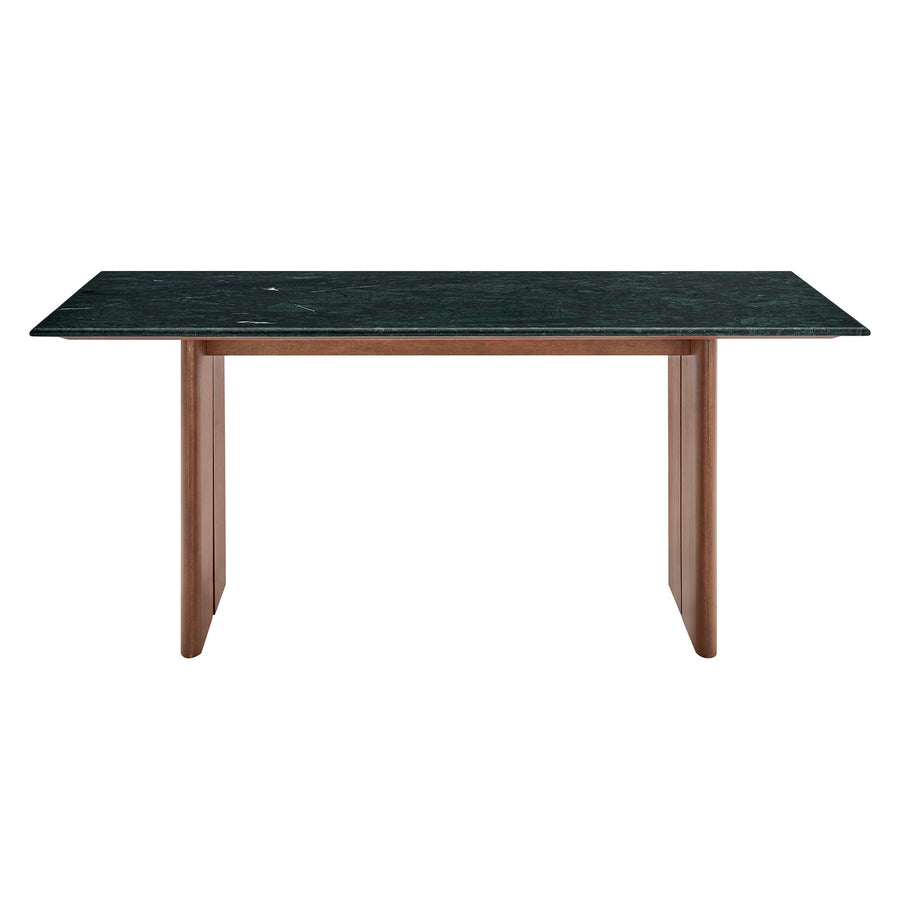 Ember 72 Inch Marble Dining Table in Walnut Green Marble