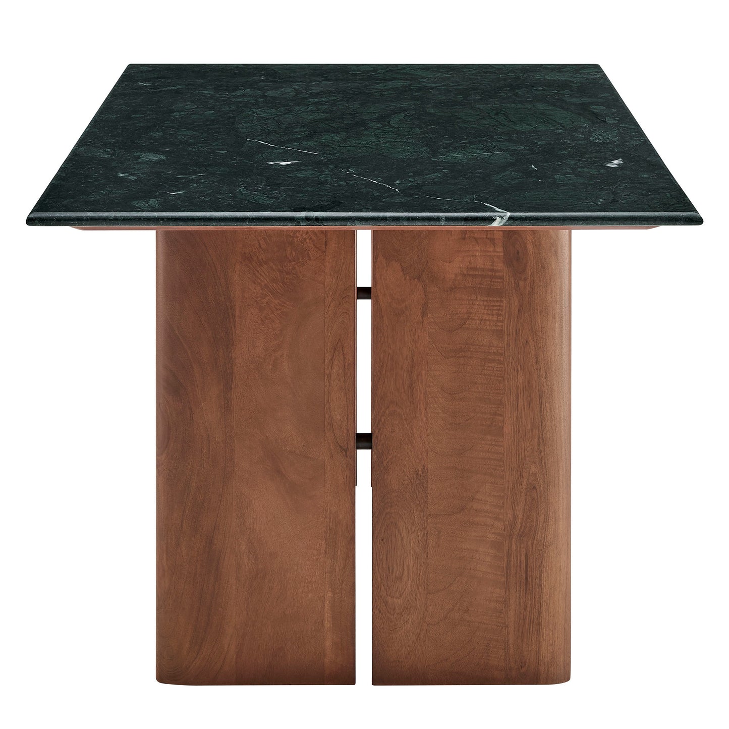 Ember 72 Inch Marble Dining Table in Walnut Green Marble