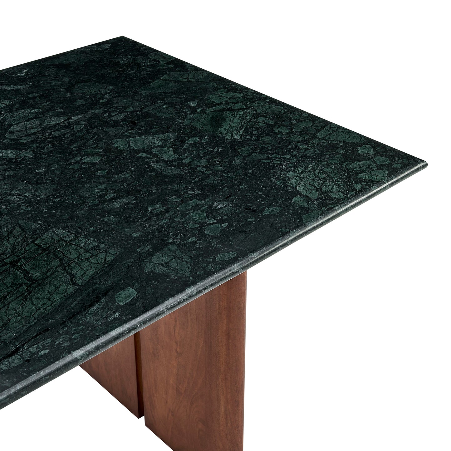 Ember 72 Inch Marble Dining Table in Walnut Green Marble