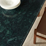 Ember 72 Inch Marble Dining Table in Walnut Green Marble