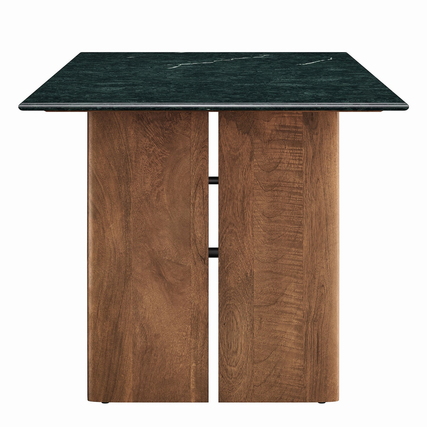 Ember 86 Inch Marble Dining Table in Walnut Green Marble
