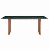 Ember 86 Inch Marble Dining Table in Walnut Green Marble