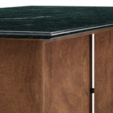 Ember 86 Inch Marble Dining Table in Walnut Green Marble