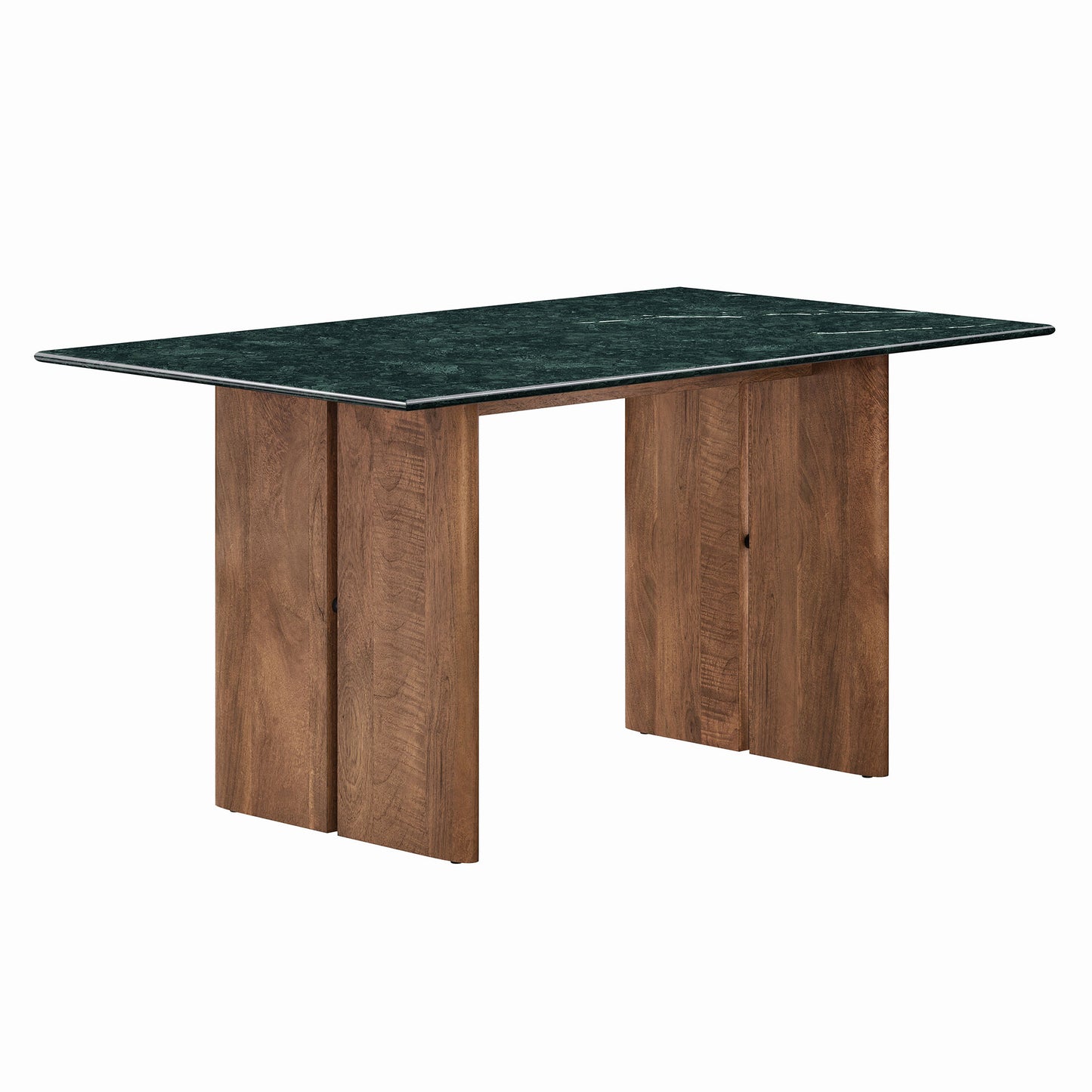 Ember 60 Inch Marble Dining Table in Walnut Green Marble