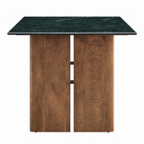 Ember 60 Inch Marble Dining Table in Walnut Green Marble