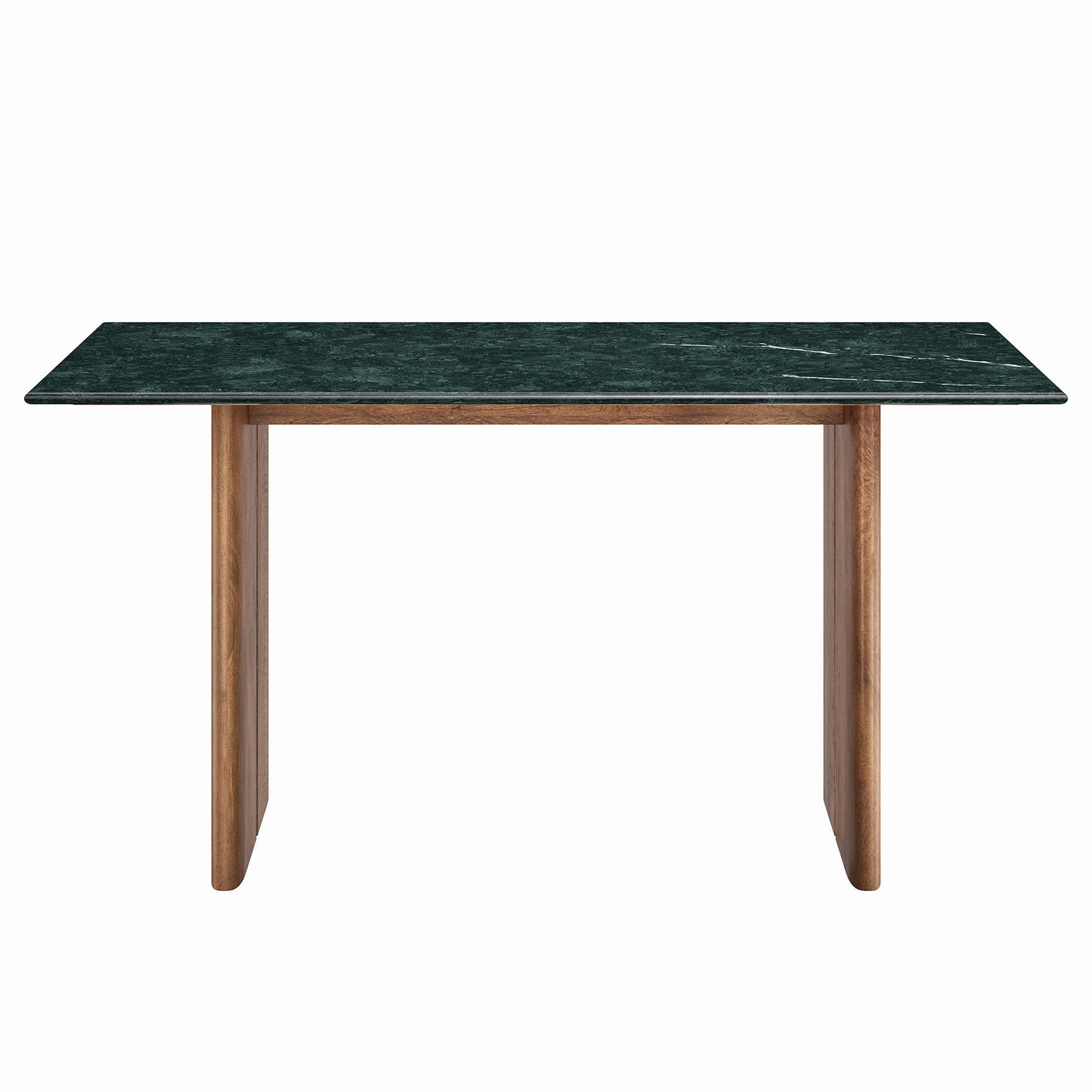Ember 60 Inch Marble Dining Table in Walnut Green Marble