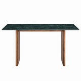 Ember 60 Inch Marble Dining Table in Walnut Green Marble