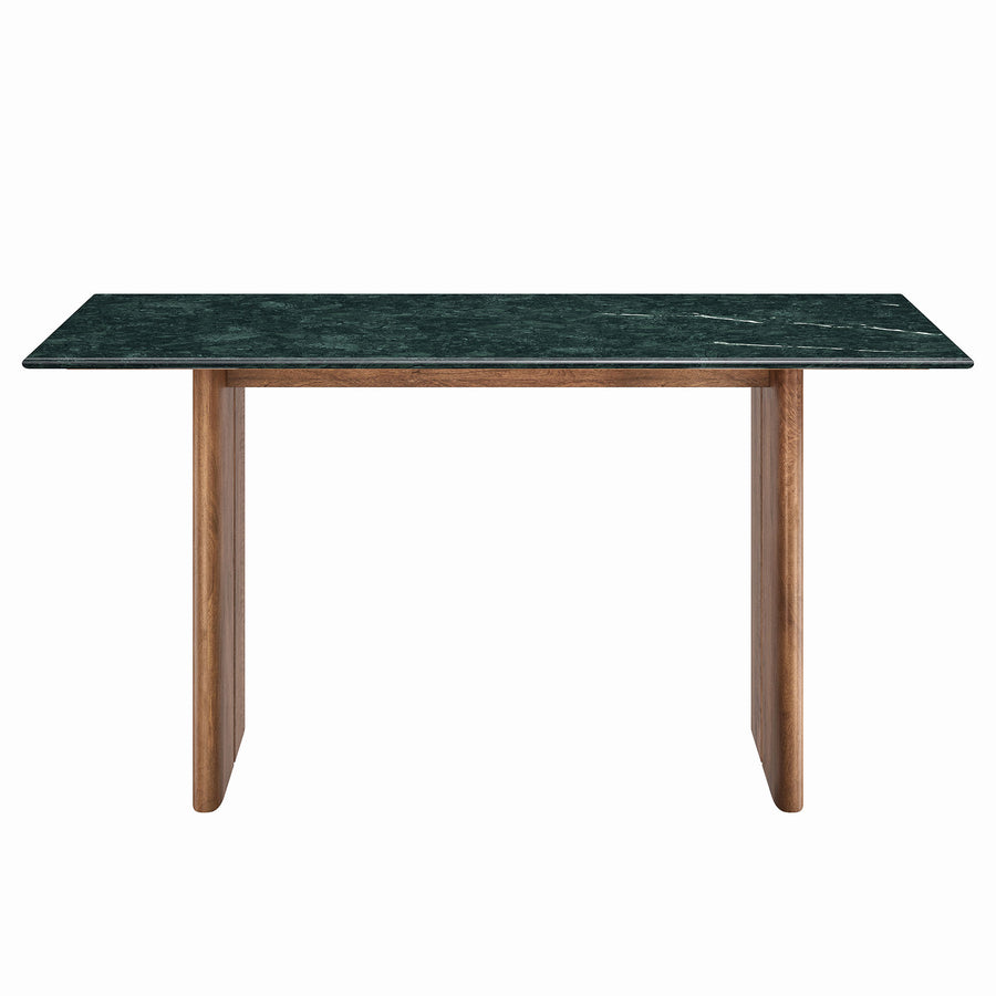 Ember 60 Inch Marble Dining Table in Walnut Green Marble