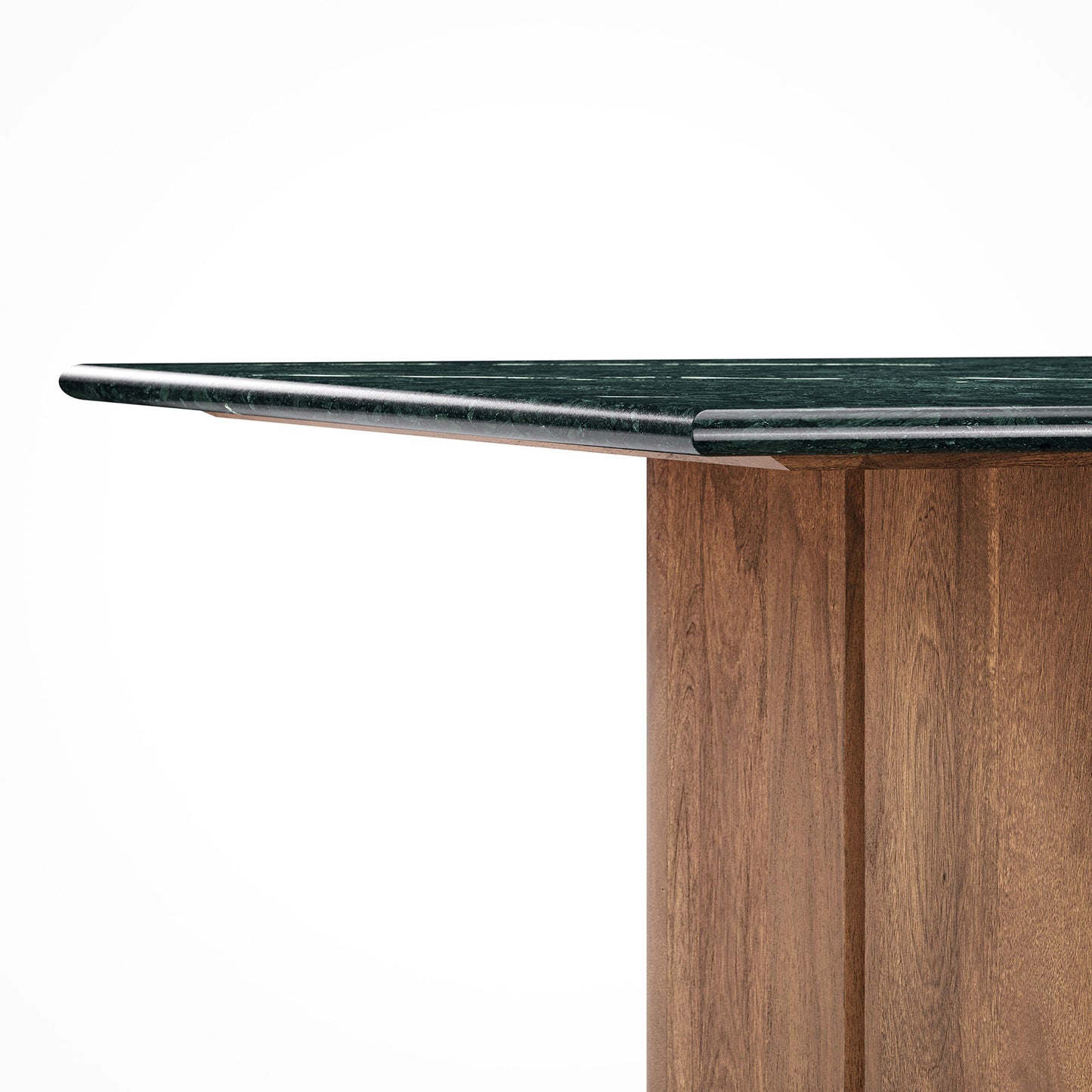 Ember 60 Inch Marble Dining Table in Walnut Green Marble