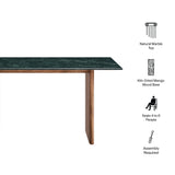 Ember 60 Inch Marble Dining Table in Walnut Green Marble