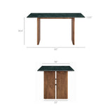 Ember 60 Inch Marble Dining Table in Walnut Green Marble