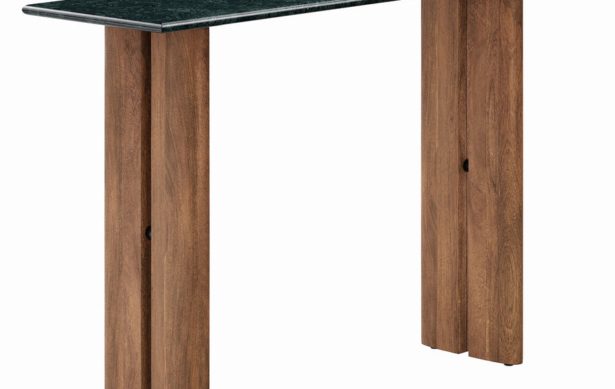 Ember 46 Inch Marble Console Table in Walnut Green Marble