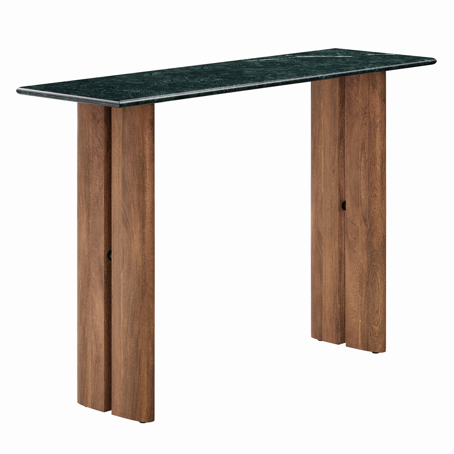 Ember 46 Inch Marble Console Table in Walnut Green Marble