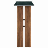 Ember 46 Inch Marble Console Table in Walnut Green Marble