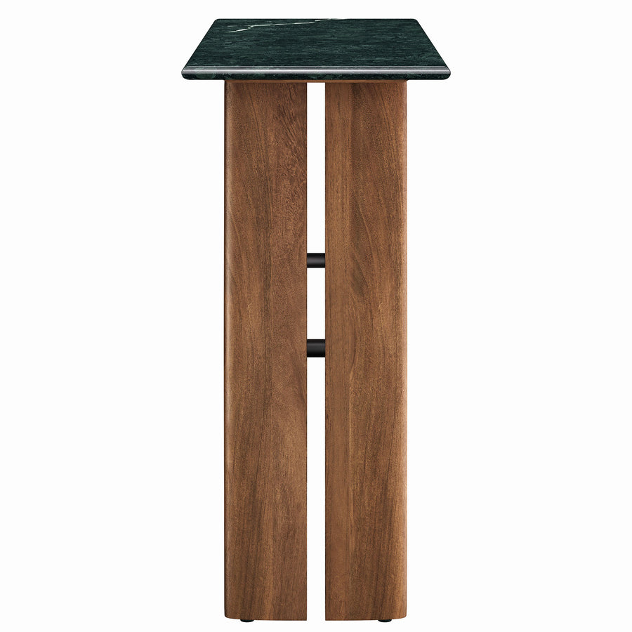 Ember 46 Inch Marble Console Table in Walnut Green Marble