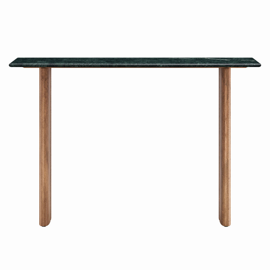 Ember 46 Inch Marble Console Table in Walnut Green Marble